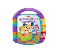 Fisher-Price Ríe y Aprende Libro Interactivo de Aprendizaje Cancionero, Juguete con Luces y Sonidos para bebé +6 Meses, Versión: Francés, CDH39
