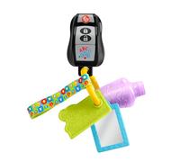 Fisher-Price Ríe y Aprende Llavero de actividades aprendizaje con canciones y sonidos, juguete musical para bebé +6 meses, versión español + portugués + italiano + inglés (HWY38)