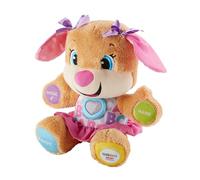 Fisher-Price Ríe y Aprende Perrita Primeros Descubrimientos, peluche interactivo con luces y sonidos, juguete bebé +6 meses, Versión: Alemán, FPP53