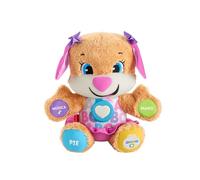 Fisher-Price Ríe y Aprende Perrita Primeros Descubrimientos, Peluche Interactivo con Luces y Sonidos, Juguete bebé +6 Meses, versión español (FPP55)