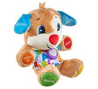 Fisher-Price Ríe y Aprende Perrito Primeros Descubrimientos, peluche interactivo con luces y sonidos, juguete bebé +6 meses, Versión: Italiano, FPM51