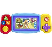 Fisher-Price Ríe y Aprende Videoconsola Gira y aprende, Juguete Interactivo de Aprendizaje con Luces y Sonidos, bebés +9 Meses, Versión: UK-Inglés, HNM83