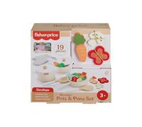 Fisher-Price Set de Cocina de Madera, Juguete de imitación con 19 Piezas Fabricadas con Material Certificado FSC, Juego Inspirado en Montessori, +3 años (HXT83)