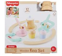 Fisher-Price Set de té de Madera, Juguete de imitación con 12 Piezas Fabricadas en Material Certificado FSC, Juego Inspirado en Montessori, +3 años (HXT82)