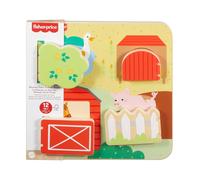 Fisher-Price Wood Baby Toy Farm Animals Board, Wooden Busy Activity for Fine Mot