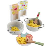 Fisher-Price Wood Pretend Cooking Set, Pots & Pasta Chef, 31 Pieces Play Food &