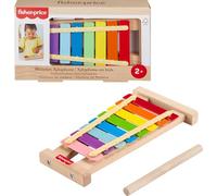 Fisher-Price Xilófono de madera con mazo en colores vibrantes, juguete musical fabricado con material certificado FSC, juego inspirado en Montessori, +3 años (HXV13)