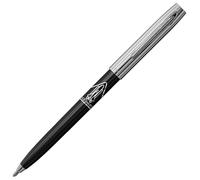 FISHER Space Pen SHUTTLE Logo Cap-O-Matic S294 - Bolígrafo de punta redonda cromada, color negro