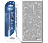 Fisher Space - Recambio para bolígrafo de tinta azul 1,2,3 recambios finos, medianos o anchos, repuestos a presión, escribe bajo el agua, sobre papel húmedo, grasa y boca abajo (1, fino)