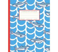 Fisherman Aesthetic Composition Notebook College Ruled: Cool Sea Vintage Navy Blue & Red Design Journal; School Supplies for Kids, Teens, Girls, Boys, Women, Rustic Ocean Coastal Vibes