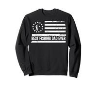 Fisherman Fishing Bandera Estadounidense patriótica Retro Sudadera