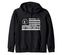 Fisherman Fishing Bandera Estadounidense patriótica Retro Sudadera con Capucha