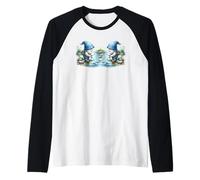 Fisherman Gnome Grandpa On The River For Fishing Buddies Camiseta Manga Raglan