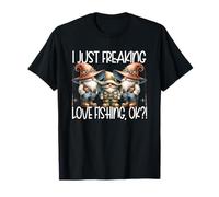 Fisherman Grandpa GNOME Graphic I Just Freaking Love Fishing Camiseta