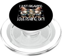 Fisherman Grandpa GNOME Graphic I Just Freaking Love Fishing PopSockets PopGrip para MagSafe