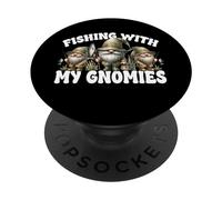 Fisherman Grandpa Gnomes For Men Fishing with My Gnomies PopSockets PopGrip Adhesivo