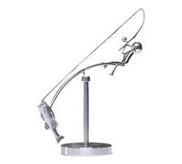 Fisherman Line Art Figure, Metal Nautical Sculpture, Minimalist Statue to Shelf, Interactive Mantel, Patio, or Garden, Ideal for Coastal Decor, Workplace, Holiday, Beach Cottage 9.84x2.36x4.72 Inches