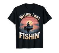 Fisherman Sunset Boating Angling Outdoor Lake River Hobby Camiseta