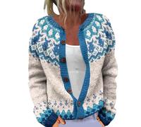 Fisherman Sweater Women Vintage Boho Irish Aztec Argyle Cardigan Nordic Icelandic Fair Isle Sweaters 2025