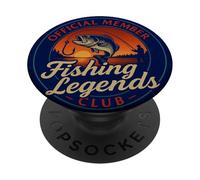 Fisherman Vintage Cool Fishing Legends Club Official Funny PopSockets PopGrip Adhesivo