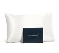 Fishers Finery - Funda de Almohada 100% Seda de Morera Pura de 25 mm (Color Blanco, tamaño estándar)