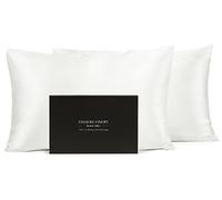 Fishers Finery - Juego de 2 Fundas de Almohada de Seda de Morera 100% Pura de 30 mommes, Calidad Probada, tamaño Queen, Blanco