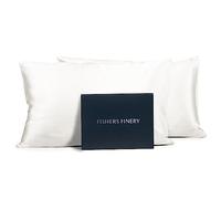 Fishers Finery Juego de Fundas de Almohada de Seda de Morera 100% Pura de 25 mm, Buen Ganador de la casa (Blanco, tamaño Queen, 2 Unidades)