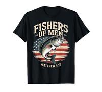 Fishers of Men Matthew 4 19 - Bajo con Bandera Estadounidense Camiseta