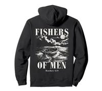 Fishers of Men - Verso bíblico Cristiano Vintage Fishing Dad Sudadera con Capucha