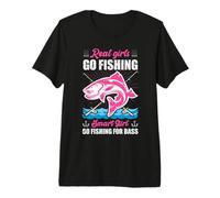 Fisherwoman Real Girls Go Fishing Smart Girls Go Fishing Camiseta Premium
