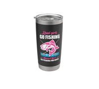 Fisherwoman Real Girls Go Fishing Smart Girls Go Fishing Vaso térmico de acero inoxidable de doble pared