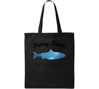 Fishing Addict The Struggle is Reel - Bolsa de algodón ecológico natural, color negro, Black, Talla única