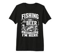 Fishing and Beer That's Why I'm Here Angler Regalos de cumpleaños Camiseta Premium