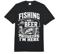 Fishing and Beer That's Why I'm Here Angler Regalos de cumpleaños Comfort Colors Adult Heavyweight T-Shirt