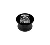 Fishing and Beer That's Why I'm Here Angler Regalos de cumpleaños PopSockets PopGrip Adhesivo