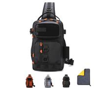 Fishing Backpack Tackle Storage Bag with Rod Holder,Lightweight Outdoor Water-Resistant Fish Shoulder Storage Bag,Oxford Cloth Chest Shoulder Fishing Backpack,for Fishing,Hunting,Camping and Hiking