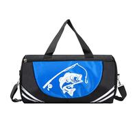 Fishing Bag - Sports Angling Tote, Adjustable Shoulder Handbag | Multifunction Outdoor Camping Hiking Beach Carrier, Saltwater Freshwater Kayak Lake Travel Gear With Storage Organizer Men Women, azul
