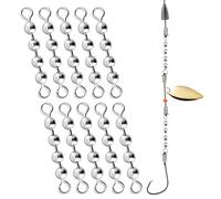 Fishing Bead Chain - Stainless Steel 10 Piece Trolling Swivels, 360 Degree Rotation Connector | Anti Twist Terminal Tackle, Shock Absorbing Rig Hardware For Catfish Trout Bass Crappie Use