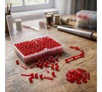Fishing Beads Space Stopper 100pcs Slip Float Rig | Soft silicone rubber, prevents line damage, smooth sliding, ideal for slip floats, 100 pieces bulk pack(red)