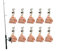 Fishing Bell - 2,56 x 1,26 x 0,94 pulgadas Fishing Pole Bells, 10 piezas Bell Gear With Clamp,Catfish Bait Alarm For Lakes Rivers Reservoirs Saltwater Freshwater Sea Rod Pole Dad Husband Son And