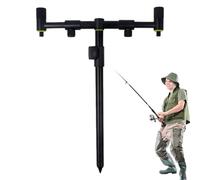 Fishing Bite Alarm, Beach Rod Stand, 6.1x9.06in Authentic Pole Alarms Holder, Sensitive Sound-Light Alert, Easy-Install Clamp Bank Fishing for Novice Experienced Anglers Use