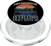 Fishing Boating Camping Retro Lake Vacation Lake Santeetlah PopSockets PopGrip para MagSafe
