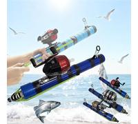 Fishing Catapult Rod, Portable Bait Feeding Fishing Pole for Freshwater/Saltwater, Lightweight Ultra-Portable Telescopic Lure Launcher Fishings Tool (Basic)