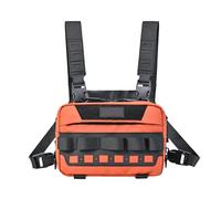 Fishing Chest Pack, Outdoor Sports Chest Bag, Pouch Vest Jogging Carrier 8.66x5.51x3.54 inches, Tackle Storage, Ideal for Outside Activities, Hunting, Camping, Cycling, Workouts, naranja,