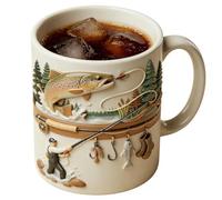 Fishing Coffee Cup | 350ml Ceramic Mug | Cold Weather Drinkware for Tea, Wh