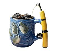 Fishing Coffee Mug - 100ml Rod Reel Design Resin Drinkware Mug, Fisherman Tea Coffee Resin Cup | Tea Mugs With Comfortable Grip For Birthday Holiday Festive Retirement