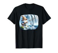 Fishing Dad Fisher Gnome With Landing Net For Fishing Lover Camiseta