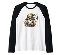 Fishing Dad GNOME In Fishing Boat For Retired Grandpa Life Camiseta Manga Raglan
