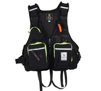 Fishing Float Jacket for Men, Women and Kids, Multifunctional Adjustable Float Jacket for Kayaking, Boating, Sailing, Swimming, Design for Outdoor Water Sports Activities(Black Green)