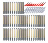 Fishing Glow Sticks, 50x Rod Tip Fluorescent Markers, ABS Night Float Accessories, Luminous Terminal Tools for Outdoor Use, Durable Bright Indicators, 26x2.5cm,37.5x4.5cm
